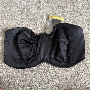 Delimira Black Strapless Bra with Underwire Sexy NWT Plus Size 38G Minimizer